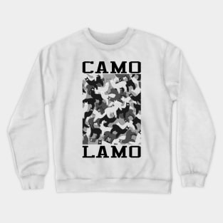 Camo lamo. Llama moro artwork. Camouflage Alpaca. Crewneck Sweatshirt